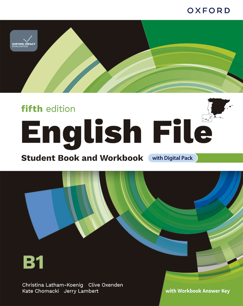 Portada del libro English File 5th Edition nivel B1 with Workbook Answer Key para la enseñanza de inglés