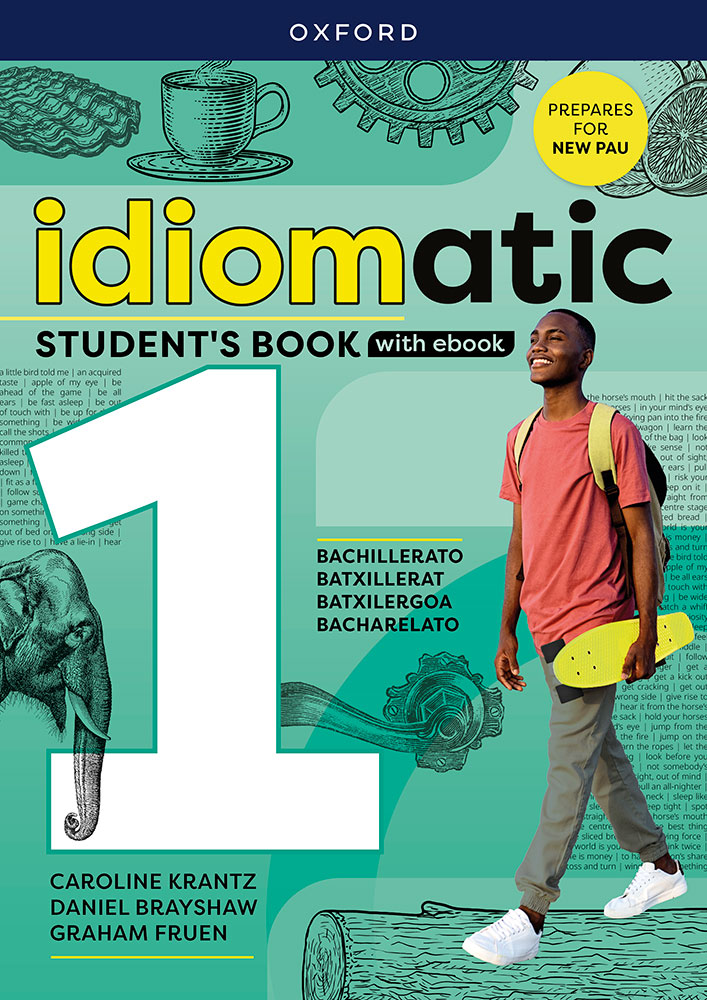 Portada del libro de inglés Idiomatic Student's Book 1 de Bachillerato